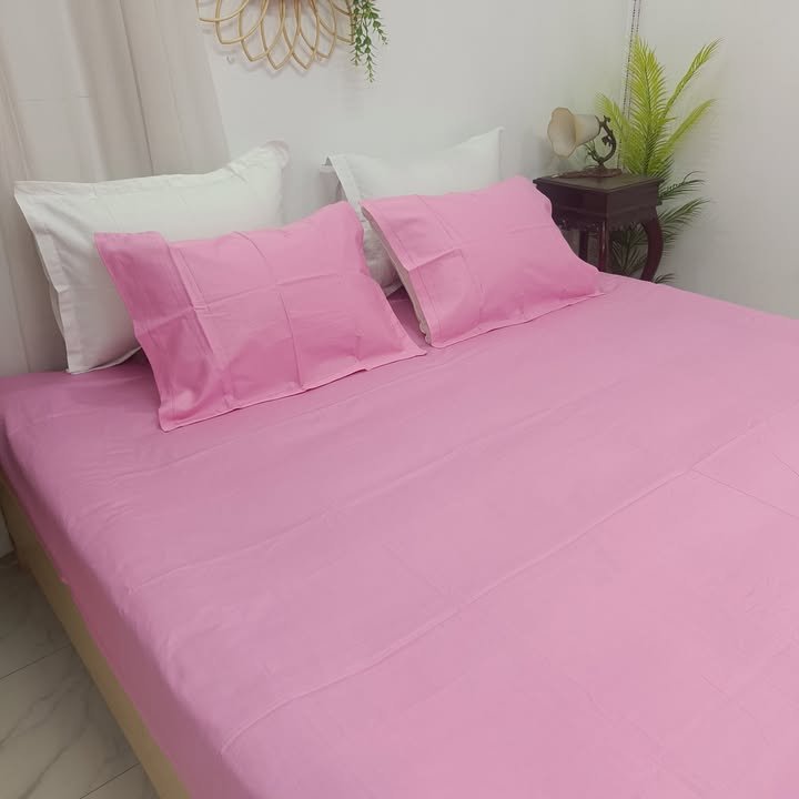 Pink Petal – Solid Color Cotton Bedsheet