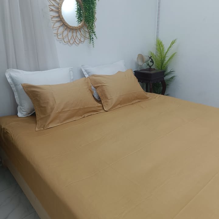 Golden Sand – Solid Color Cotton Bedsheet