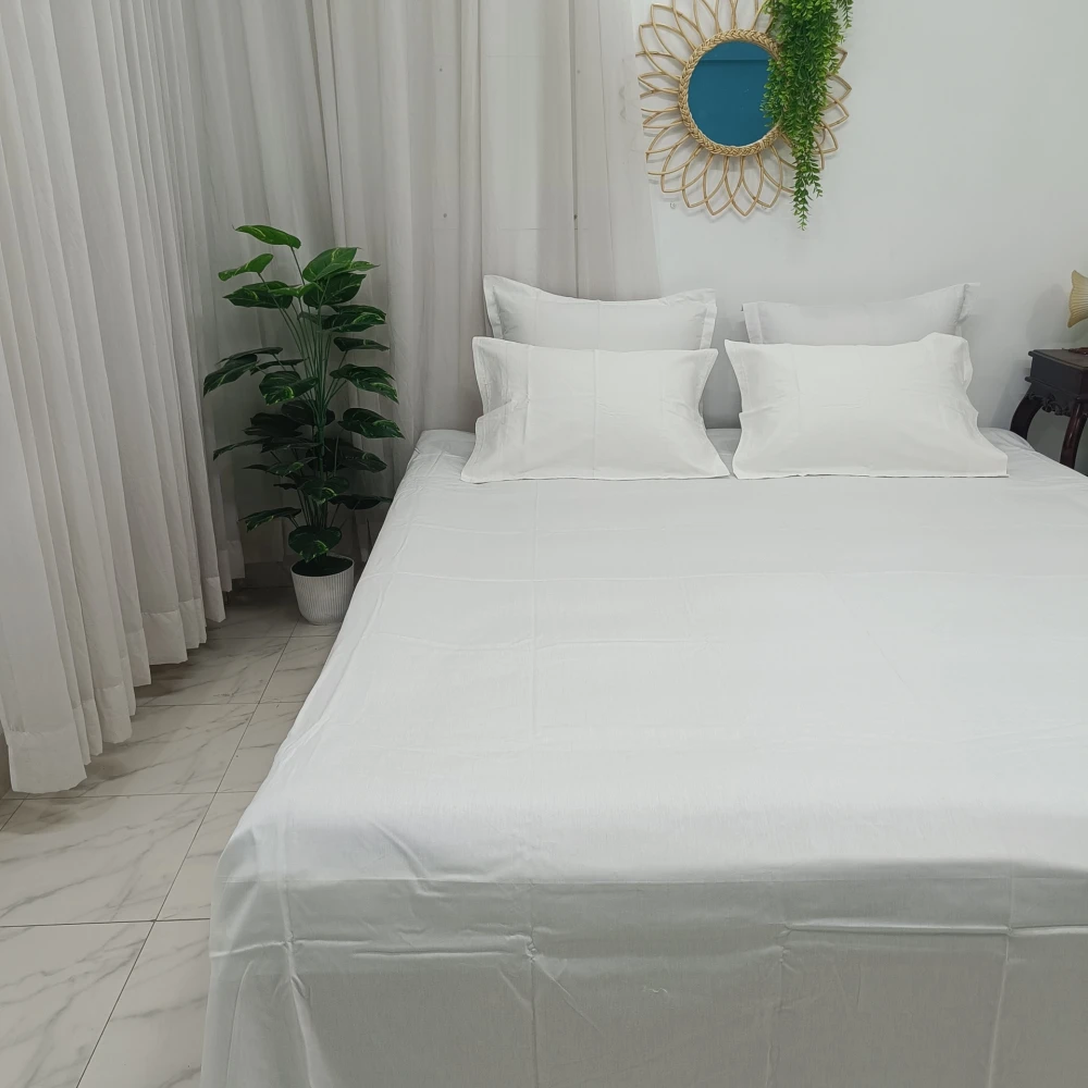Snow White – Solid Color Cotton Bedsheet