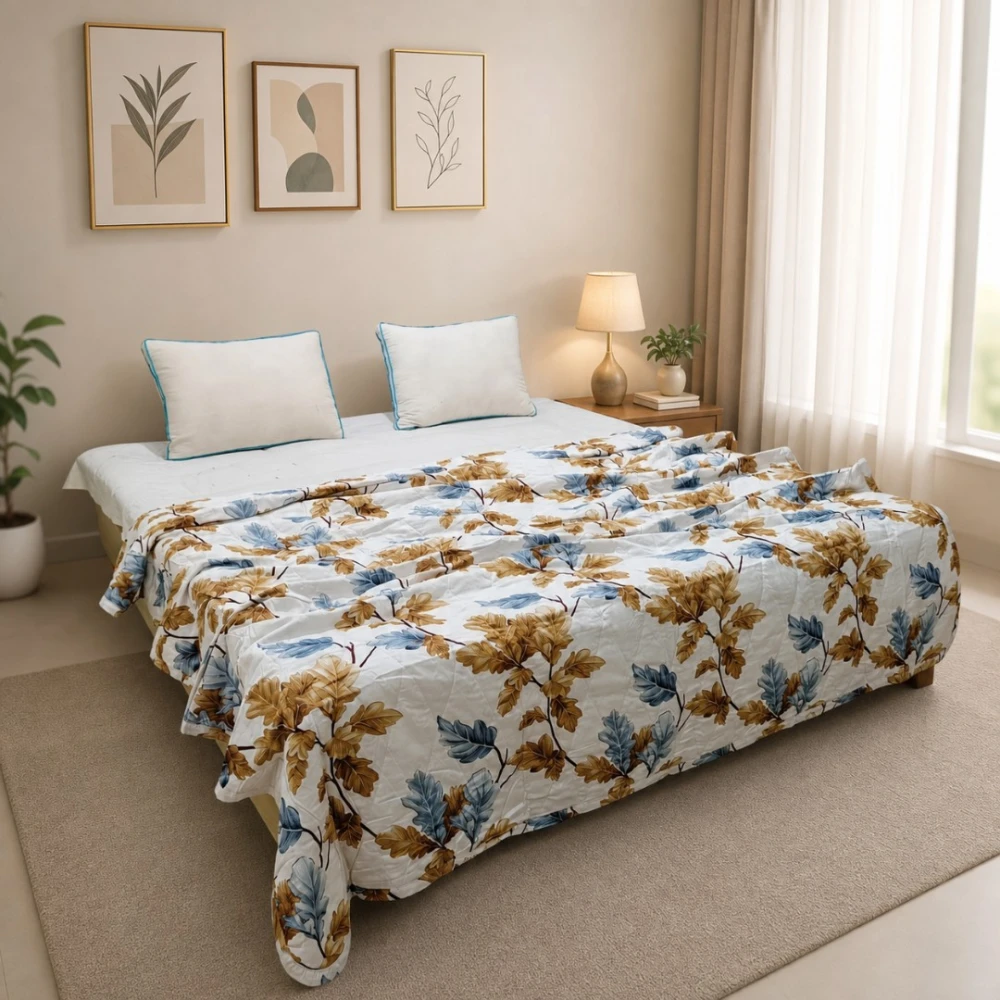 Golden Maple Autumn Premium AC Quilt — A Touch of Fall Elegance in Every Thread