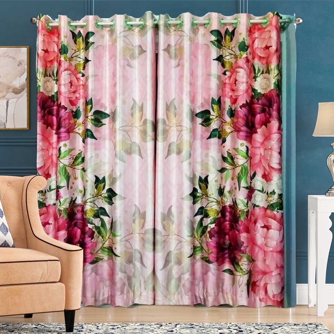 Blush Rose Digital Print Curtain CPD 51