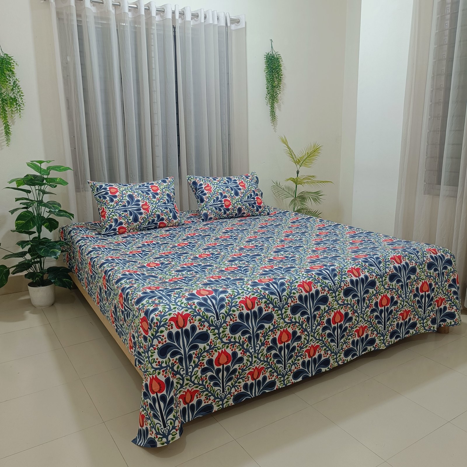Super Twill Cotton King Size Bedsheet Set